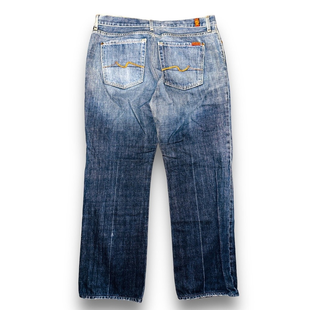 P1 7FAM 7 For All Mankind Mens Bootcut Jeans Y2K Size 38 Relaxed Baggy